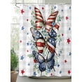 thumbnail image 2 of Patriotic Butterfly 4th of July Shower Curtain, Farmouse Plaid Red Blue Stars Bathroom Decor Curtains Set with Hooks, Waterproof Fabric Home Accessories， Stall 36 X 72 Inch, 2 of 6