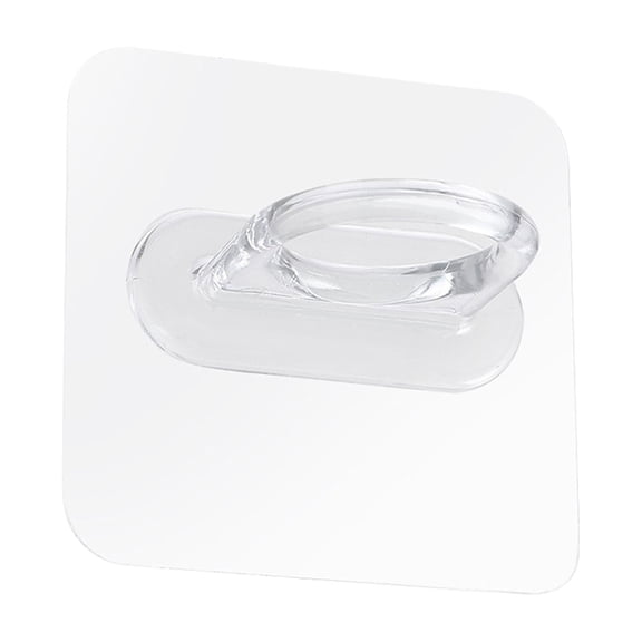Spring Tension Rod Holder, 1 Pc Small Transparent Shower Rod Bracket No Drilling, Small Adhesive Tension Curtain Rod Retainer Shower Curtain Rod Holder Shower Wall Hooks, Hole Diameter 1.4 Inch