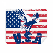 America Flag Haliaeetus leucocephalus Eagle Cleaning Cloth Screen Cleaner 2pcs Suede Fabric
