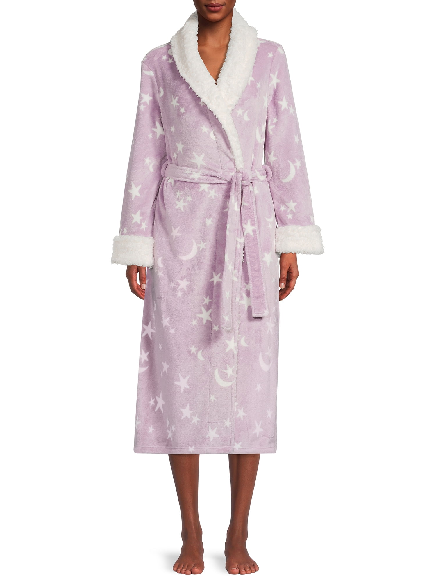Joyspun Women’s and Women’s Plus Superminky Robe, Sizes up to 3X