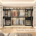 thumbnail image 3 of Homieasy Closet System - 5FT Closet System with Drawers, 60" Closet Organizer System with 2 Hanging Shelving, Reversible Wall-mount Closet Systems for Walk-in Closets Area,Black, 3 of 8