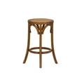 thumbnail image 3 of Linon Seannie 24.25" Round Backless Counter Stool, Walnut/Natural Rattan, 3 of 9