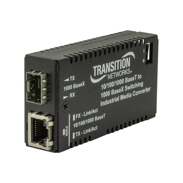 Transition Networks Hardened Mini 10/100/1000 Bridging - Fiber media converter - GigE - 10Base-T, 100Base-TX, 1000Base-T, 1000Base-X, 100Base-X - RJ-45 / SFP (mini-GBIC)