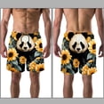 thumbnail image 3 of luoweisi Men's Beach Shorts Quick Dry Swim Trunks with Mesh Lining Panda Sunflower XL, 3 of 5