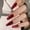 Cat Eye Red, variant on Glitter Press Nails Coffin Medium Long Nails with Bling Ombre Curved Line Designs Manicure Nails Gel False Nails for Wedding Classy stick for Women