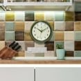 thumbnail image 4 of Infinity Instruments Retro Round Metal Wall Clock, Olive Green 9.5", 4 of 7