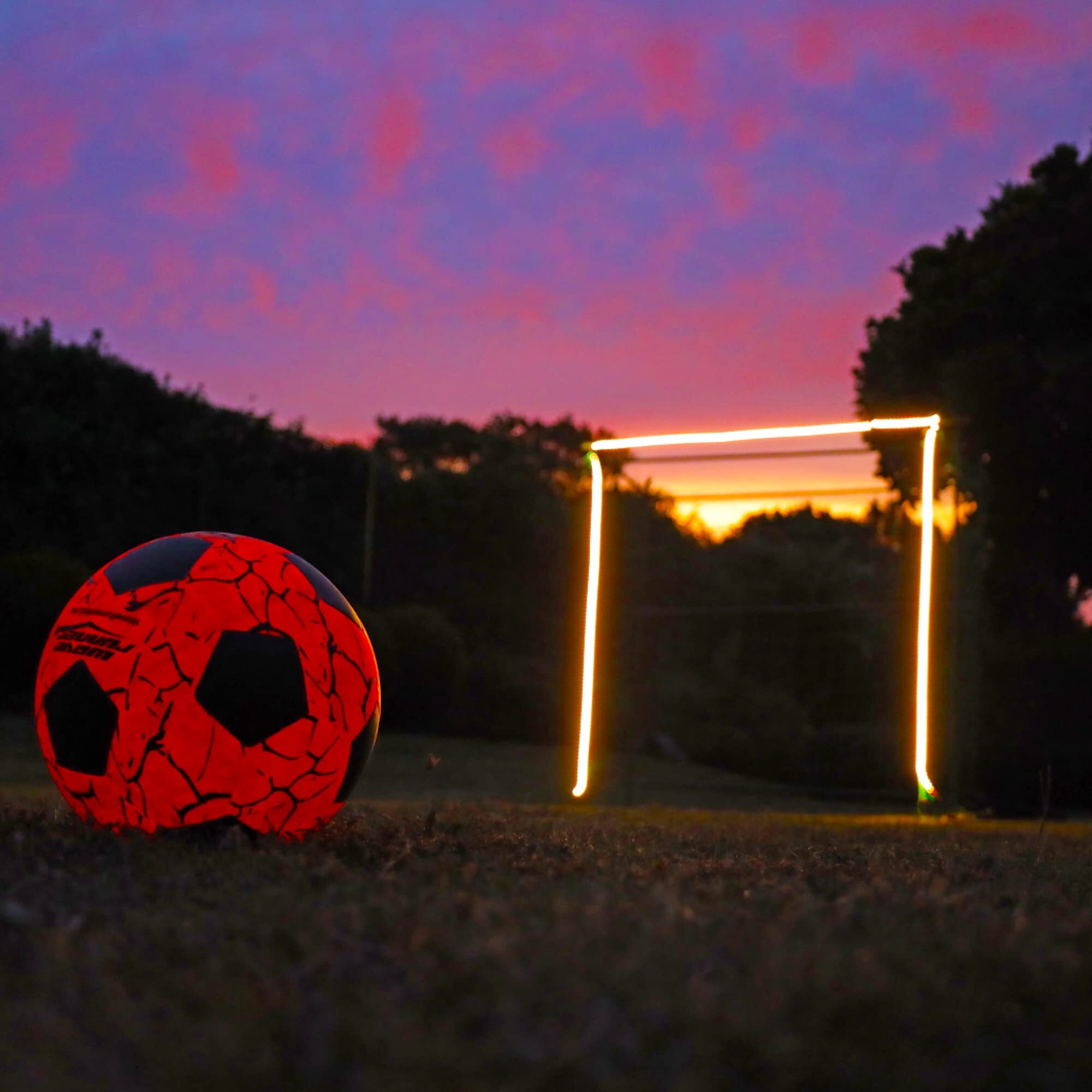 Wave Runner Glow in the Dark LED Light Up Soccer Ball - Official Size 5 with Pump and Pre-Installed Batteries
