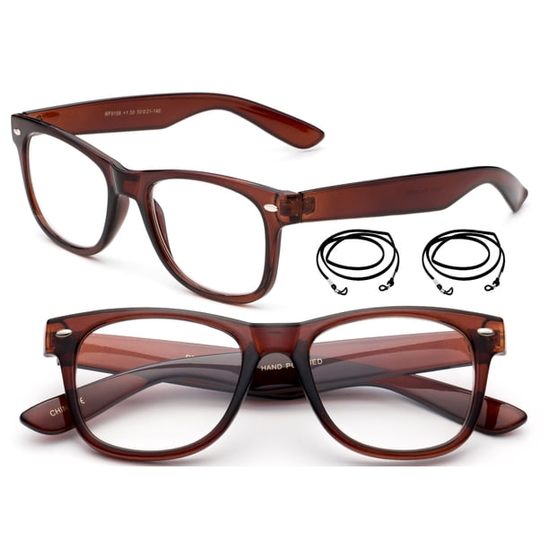 2 Pack Vintage Style Reading Glasses Comfortable Stylish Simple Reader