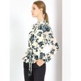 thumbnail image 4 of INSPIRE CHIC Blusa Floral De Gasa Cuello Ojo De Cerradura Manga Larga Camisa De Trabajo Para Mujer Beige XS, 4 of 7