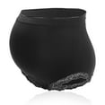 thumbnail image 3 of Bragas de maternidad cintura alta encaje transpirable ropa interior de maternidad sin costuras para mujeres 11K negro M, 3 of 5