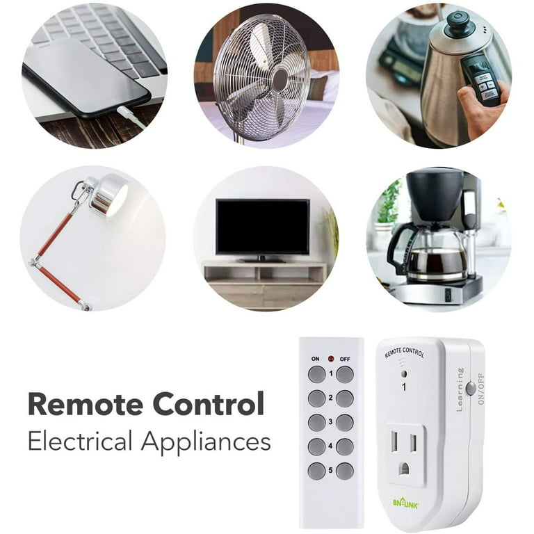 BESTTEN Remote Control Outlet Plug, Wireless Power Switch Combo Kit (10  Sockets + 2 Remotes), Each Outlet Contains 1 Always-ON & 1 RF Control  Socket