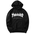 thumbnail image 2 of Unisex Thrasher Hoodie with letter print, sweatshirt with drawstring and pocket Image color 8 2XL, 2 of 4