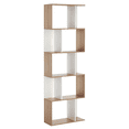 thumbnail image 1 of HOMCOM Bibliothèque Géométrique, Étagère à Livres à 5 Niveaux en Forme de S, Naturel et Blanc, 1 of 10