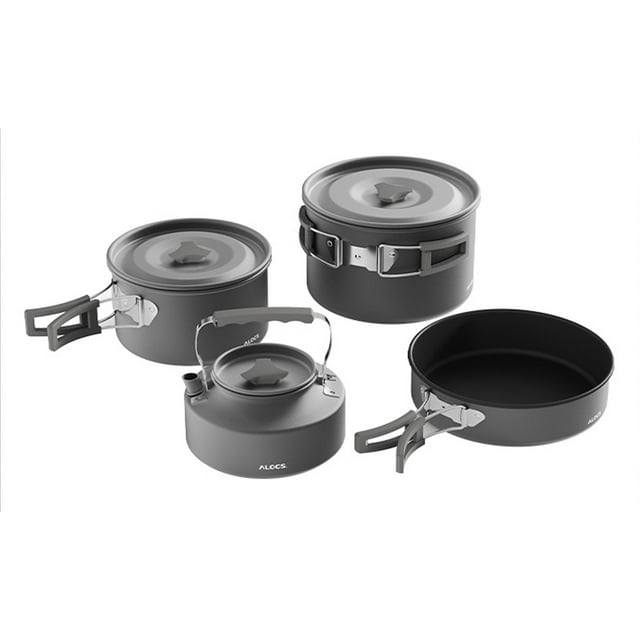 Outdoor camping cookware set camping pots, pans and kettles