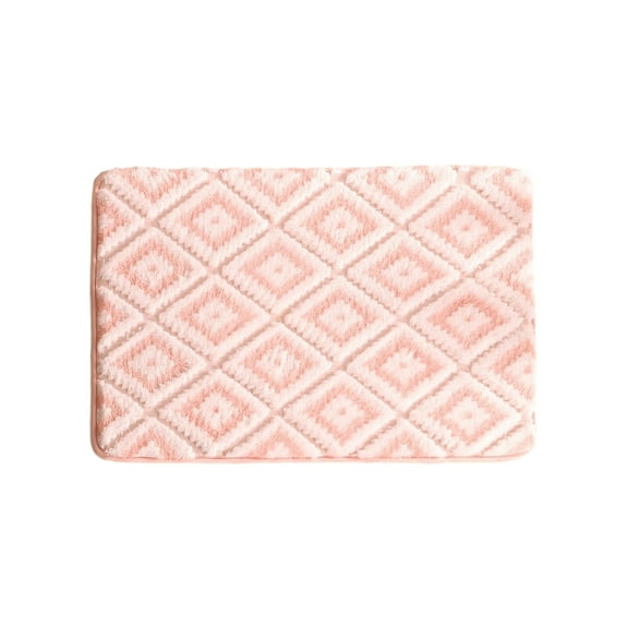 Bath Rug, Non-Slip Bathroom Mat, Absorbent Soft Velvet Foam Bath Mat Machine Washable Quick Dry Rectangle Floor Mat, 40x60cm, Multi-Color