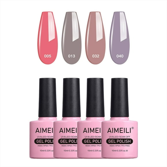 Esmalte de uñas en gel AIMEILI Hema Free Soak Off UV LED, 10 ml, juego de 4