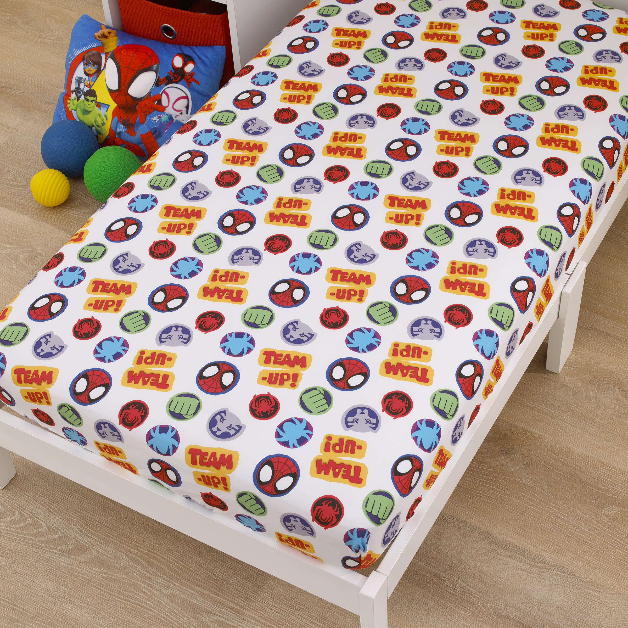 Marvel Spidey Let's Swing 2-Piece Toddler Fitted Sheet Set photo 2