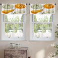 thumbnail image 2 of LALILO Kitchen Curtain Valance White And Orange Pumpkin White Rod Pocket Window Curtain 52"x 18" Set of 2, 2 of 5