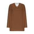 thumbnail image 5 of APEXFWDT Women's Fall Top Cowl Neck Long Sleeve Blouse Casual Stylish Solid Color Top Office & Daily Wear,XXL,Brown, 5 of 5