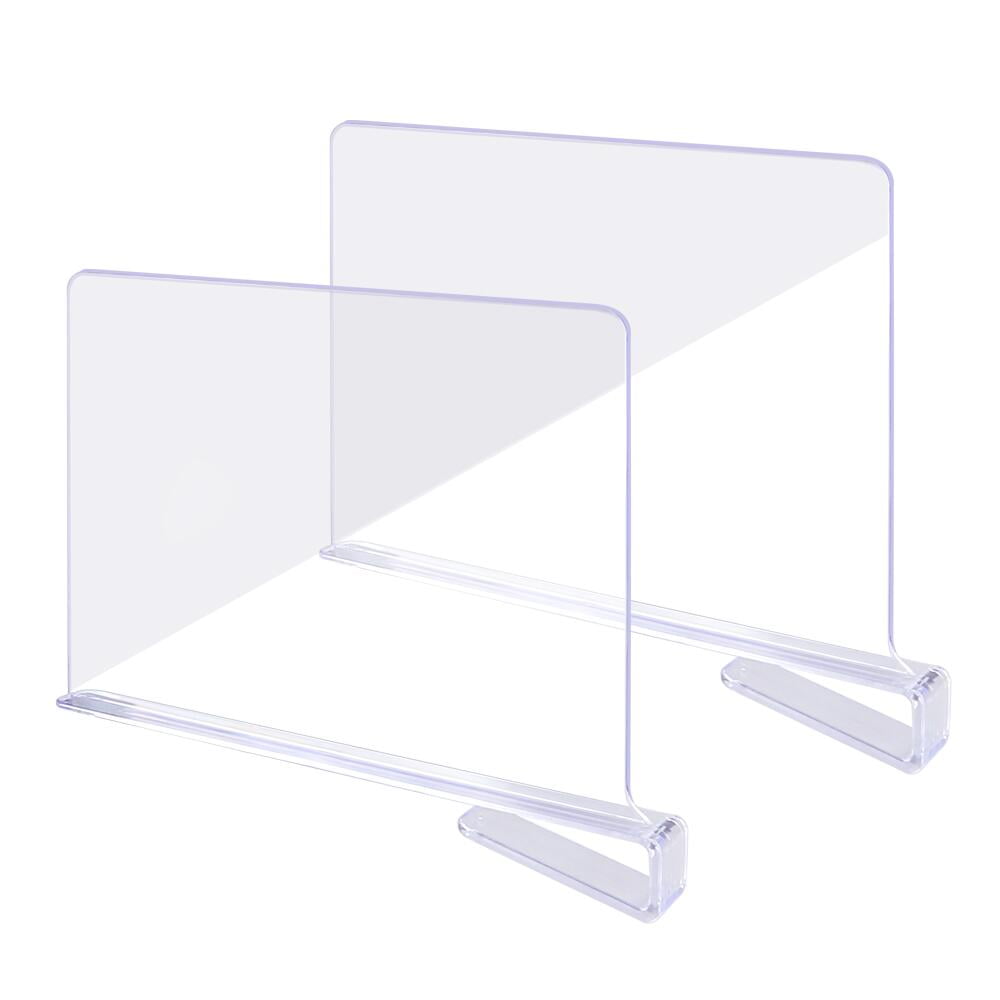 FGY Acrylic Clear Shelf Dividers 2 Pack Closet Shelf Dividers Organizer