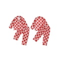 thumbnail image 2 of Cjfdfy Toddler Baby Girl Boy Christmas Silk Stain Pajamas Set Kids Girls PJS Set Sleepwear Fall Winter Clothes Santa Tree Bow Print Long Sleeve Button Down Shirt with Long Pants Set Loungewear 1-5Y, 2 of 9