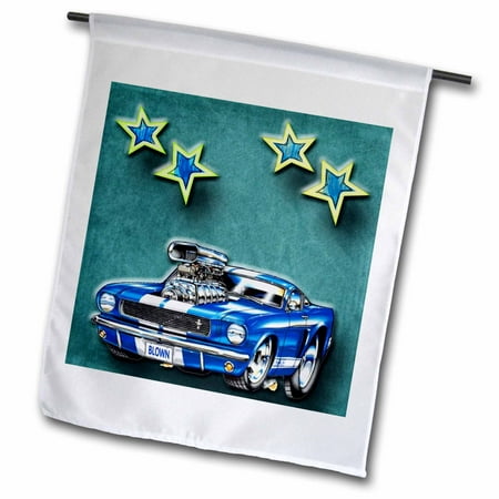 Blown Mustang vintage race car with stars for the classic car lover 12 x 18 inch Garden Flag fl-128830-1