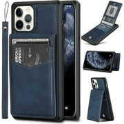 FeeOlsa iPhone 12/12Pro Wallet Case with Card Holder-Luxury PU Leather Kickstand Cover for Men&Women, Flip Case with 6
