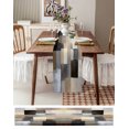 thumbnail image 6 of Brown Beige Plaid Burlap Cotton Table Runner 13x108 Inches Long, Abstract Oil Painting Checkered Farmhouse Table Runners, Outdoor Dining Tablecloths Decor for Baby Shower/Party/Wedding, 6 of 6