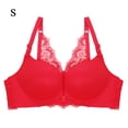 thumbnail image 1 of Sujetador sin costuras Apertura frontal Ropa interior de encaje Sin cables Sexy Bralette transpirable Racerback, Rojo, 32/70 Vogacara AP001113-01, 1 of 7
