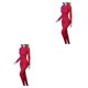 thumbnail image 3 of Tholdsy Ropa de muñeca, traje de manga larga, mono de piel sintética sintética con cremallera para 12 modelos de figuras de acción, rojo 2piezas, 3 of 6