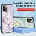 thumbnail image 5 of Tech Circle Case for iPhone 13 Pro with Exquisite Glass Back , Floral Flower Pattern, Ring Holder Cute Slim Thin TPU Soft Bumper Protective Cover for iPhone 13 Pro 6.1 inch'Chinese rose)(, 5 of 8