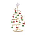 thumbnail image 2 of Twfbrm Spiral Christmas Tree Ornament Display, Metal Sturdy Xmas Tree Stand with Red Green Bells and Glitter Star, Winter Holiday Tabletop Holder Christmas Decoration for Gift, Home Decor, 2 of 9