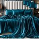 thumbnail image 1 of Juego De Sábanas Matrimonial De Satín Lujosas Modelo Azul Eléctrico, 1 of 4