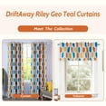 thumbnail image 5 of DriftAway Riley Geo Thermal Insulated Blackout Curtains Grommet Top Blackout Draperies 90 Curtains Light Blocking Window Curtain Panels Set of 2 for Nursery Modern Geometric Patterns Teal Gold Orange, 5 of 8