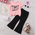 thumbnail image 3 of Girls Outfits Toddler Clothes Sweet Summer Set Flutter Sleeve Top Flare Pants Kaprioy Toddler Girl Clothes 2T 3T 4T 5T 6T 7T, 3 of 4