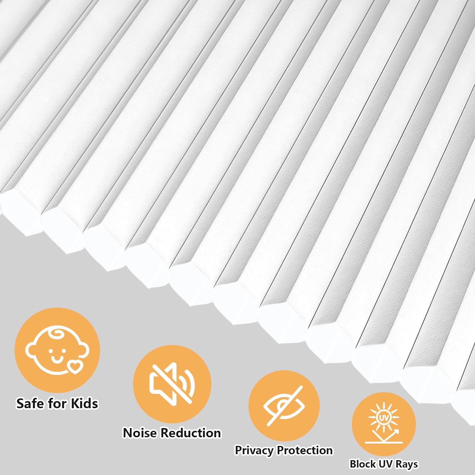 Shade&Beyond No Tools No Drill Blinds for Indoor Windows 21"W x 48"H, Cordless Top Down Bottom Up Cellular Honeycomb Shade for Window, Light Filtering Thermal Insulation Noise Reduction,White