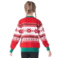 thumbnail image 5 of Joyfy Kids Light Up Ugly Christmas Sweater, Red and White Long Sleeve Knit Pullover with LED Reindeer for Boys and Girls Christmas Holiday Party Outfit, 5 of 8