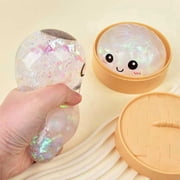 2026 Upgrade Glitter Dumpling, Glitter Dumpling Squishy with Box, Squishy Dumplings for Stress Relief
