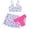Sky Blue-G, variant on Girl Swimsuit Kids 3pcs Stretchy Ruffle Bathing Suit with Drawstring Contrast Trim Girls Bikini Cute Ruffle Rash Guard Girls Swimwear Tankini Girls Swimwear