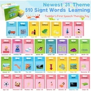 Talking Flash Card Learning Educational Toy, Talking Flash Cards with 224 Words 112 Double Sided Cards Preschool Sensory Toys, Dinosaur Montessori Toys