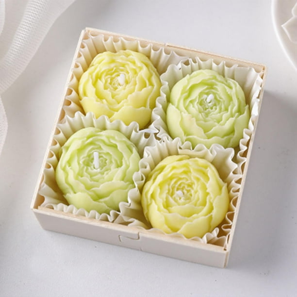 Set de regalo de velas perfumadas de peonía y rosa | Velas de aromaterapia de 4 piezas en lata | Regalos de boda, aniversarios y decoración del hogar