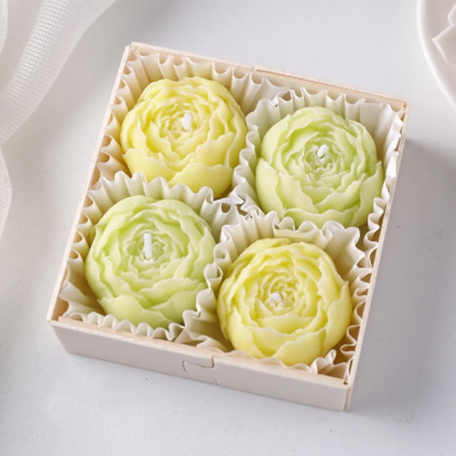 Set de regalo de velas perfumadas de peonía y rosa | Velas de aromaterapia de 4 piezas en lata | Regalos de boda, aniversarios y decoración del hogar