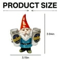 thumbnail image 2 of ICERUN Garden Gnomes,Resin Little Dwarf Holding Beer Sculpture Yard Decorations Outdoor,Color Retention Funny Garden Gnomes,Style1, 2 of 7