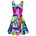 thumbnail image 5 of 2024 Vestido Pattern Female Dress Skate Oversized Fashion Street Waist High Dresses Pretty Print Colorful Dress Graffiti Shiny, 5 of 7