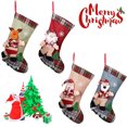thumbnail image 4 of Medias navideñas Medias grandes de 4 piezas Medias clásicas de cuadros escoceses de búfalo para colgar en la chimenea Medias colgantes de reno de Papá Noel con osito pequeño Decoración para fiestas, 4 of 7