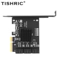 thumbnail image 3 of Tarjeta de expansión PCIE 4X de TISHRIC a 6 puertos SATA 3.0 de 6 Gbps, controlador divisor PCIe, tarjeta adicional PCI-Express 4x 8x 16x para HDD SSD, 3 of 5