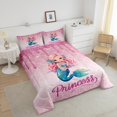 thumbnail image 4 of Erosebridal Mermaid Princess Bedding Set Mermaid Scales Queen Comforter Set Glitter Pink Sequins Bed Comforter Sets 1 Comforter And 2 Pillow Cases Princess Room Decor, 4 of 6