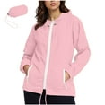 thumbnail image 2 of Women's Lightweight Quilted Jacket Quarter Sleeve Hooded with Zipper for Fall Casual, 2 of 5