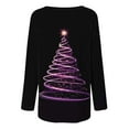 thumbnail image 5 of YUGYXL Womens Fall Fashion Long Sleeve Christmas Pullover Tunic Tops Crewneck Sweatshirt Xmas Printed Holiday Oversized Long Shirts Purple M, 5 of 5