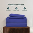 thumbnail image 4 of 400 TC 4-Piece Sheet Set Soft, Wrinkle Resistant 30 Inch Deep Pocket 100% Egyptian Cotton Color Royal blue Solid Size Twin XL, 4 of 5